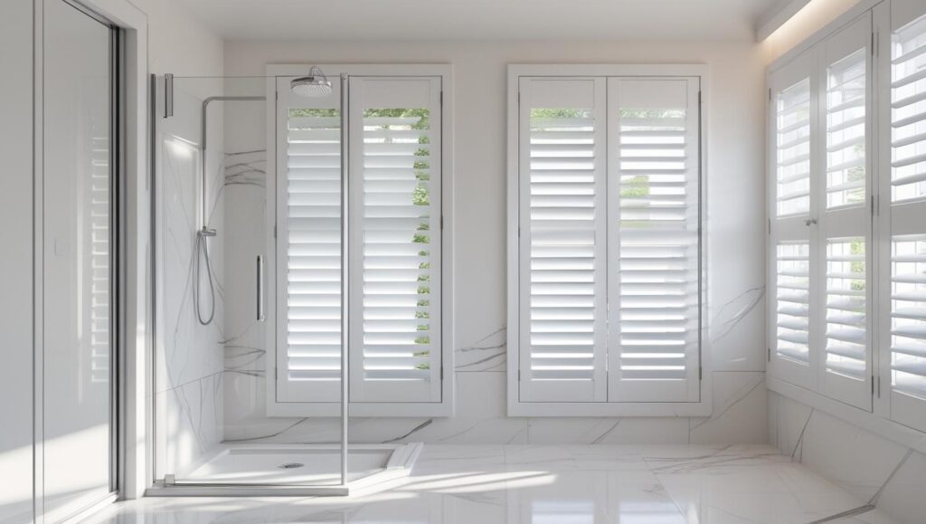 PVC shutters in a modern bathroom