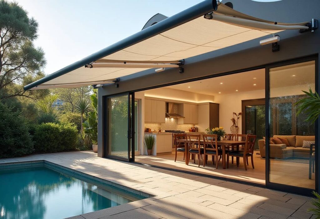 retractable outdoor awning